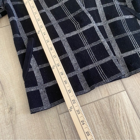 Moth by Anthropologie Windowpane Knit Sweater Blazer Black White S Office Career - Picture 10 of 14